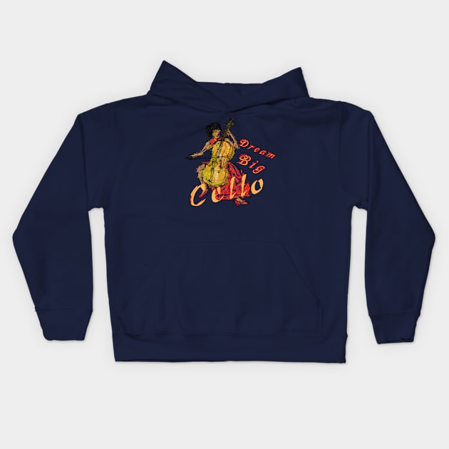 A Cello Player Kids Hoodie by djmrice
